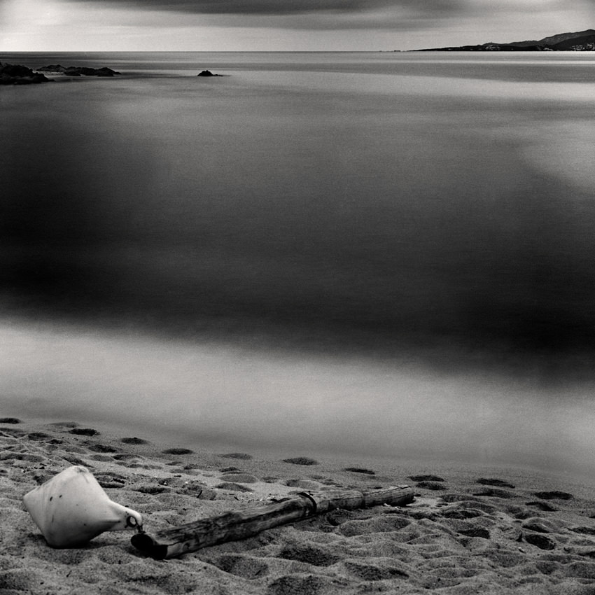Buy black and white fine art photographic long exposure waterscape print «Buoy and Pole» with home delivery for your wall decoration or photographic collection